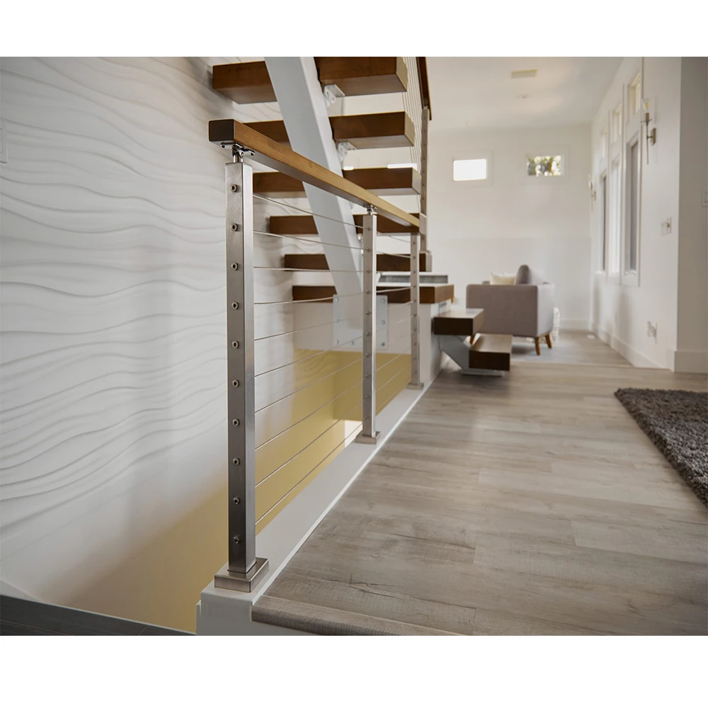 Personalizzazione Prezzo economico Scala galleggiante moderna Scala a sbalzo nascosta per ingresso a parete con gradini in legno con gradini in vetro