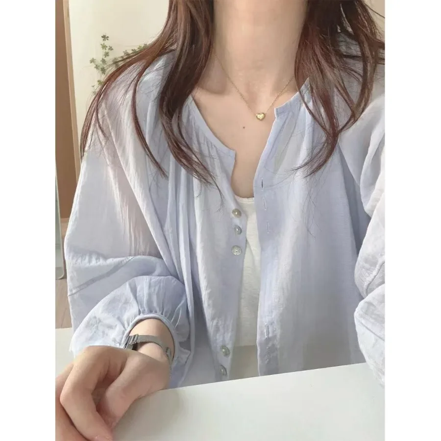 

Loose Long Sleeve Women's Sun Protection Shirt Outerwear Summer New Style European Size Large Clothing Breathable Comfortable