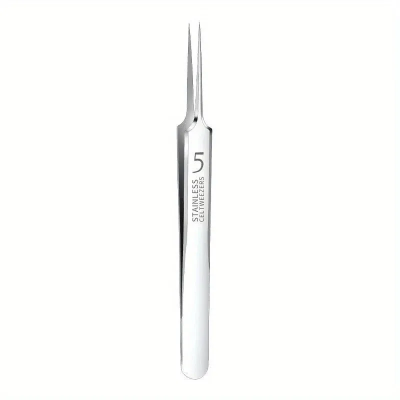 1 paquet extra fin n° 5 pincettes cellulaires pour points noirs d'acné, outils de beauté du visage pour éliminer l'acné, pour les soins de la peau