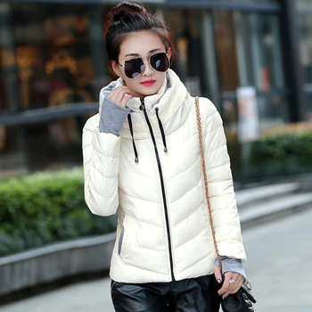 เสื้อแจ็คเก็ตฤดูหนาวสําหรับผู้หญิงเสื้อสตรี Parkas Thicken เสื้อนอกเสื้อโค้ทสั้นหญิง Slim ผ้าฝ้ายเบาะเสื้อผ้าพื้นฐาน