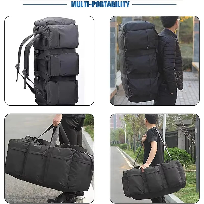 100L Camping Bag Travel Backpack Large Luggage for Men Outdoor Shoulder Hiking Trekking Tourist Tactical Carry-on Duffel Weekend - view 3