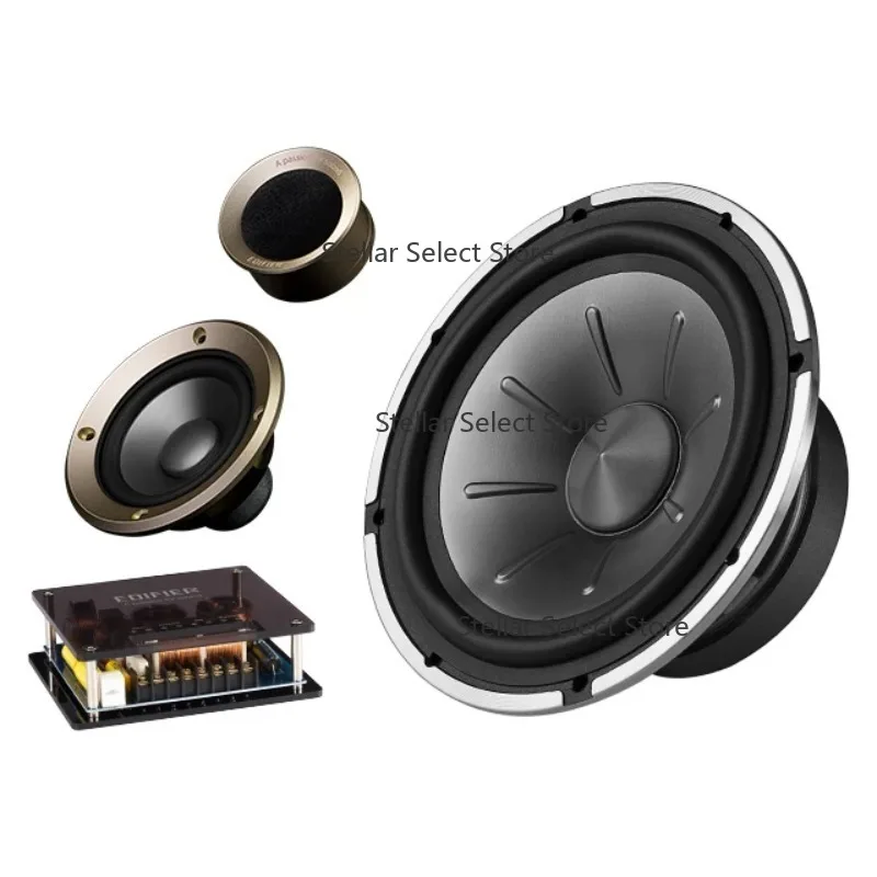 

6.5 inch 3 way car audio speaker HI-FI quality 3 inch midrange with flat ribbon tweeter