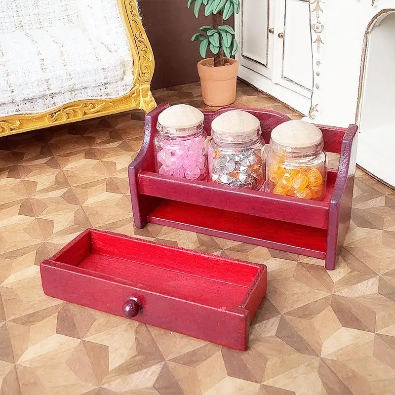 1 Set Decorazione da cucina in miniatura 1/12 Casa delle bambole Mini Porta barattoli Portaoggetti con barattolo Accessori per decorazioni per scene di casa delle bambole