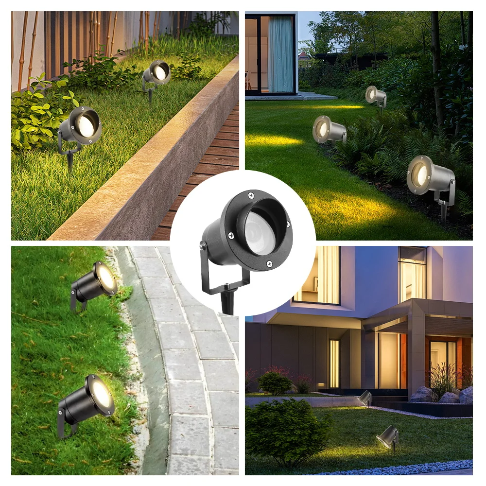 Outdoor LED Lawn Light GU10 Replaceable Bulb Pathway Lamp Waterproof Garden Patio Lamp 85-265V Landscape Spotlight Walkway Yard