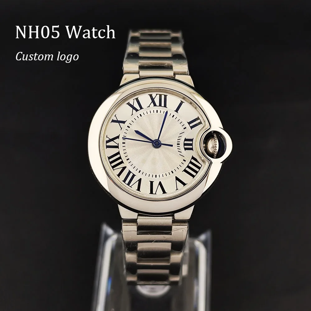 33mm Women's Watch Convex Curved Case Roman Dial Custom Logo Suitable for Blue Balloon NH05 Automatic Movement Accessories