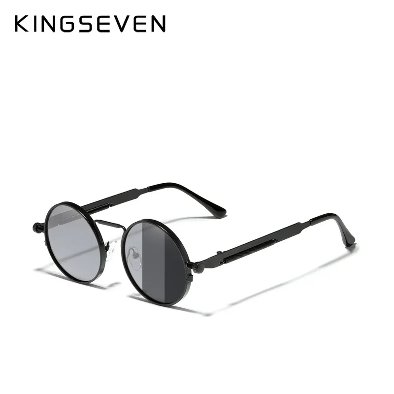 

KINGSEVEN Gothic Steampunk Sunglasses Polarized Men UV400 Blocking High Quality Glasses Women Designer Round Frame Eyewear