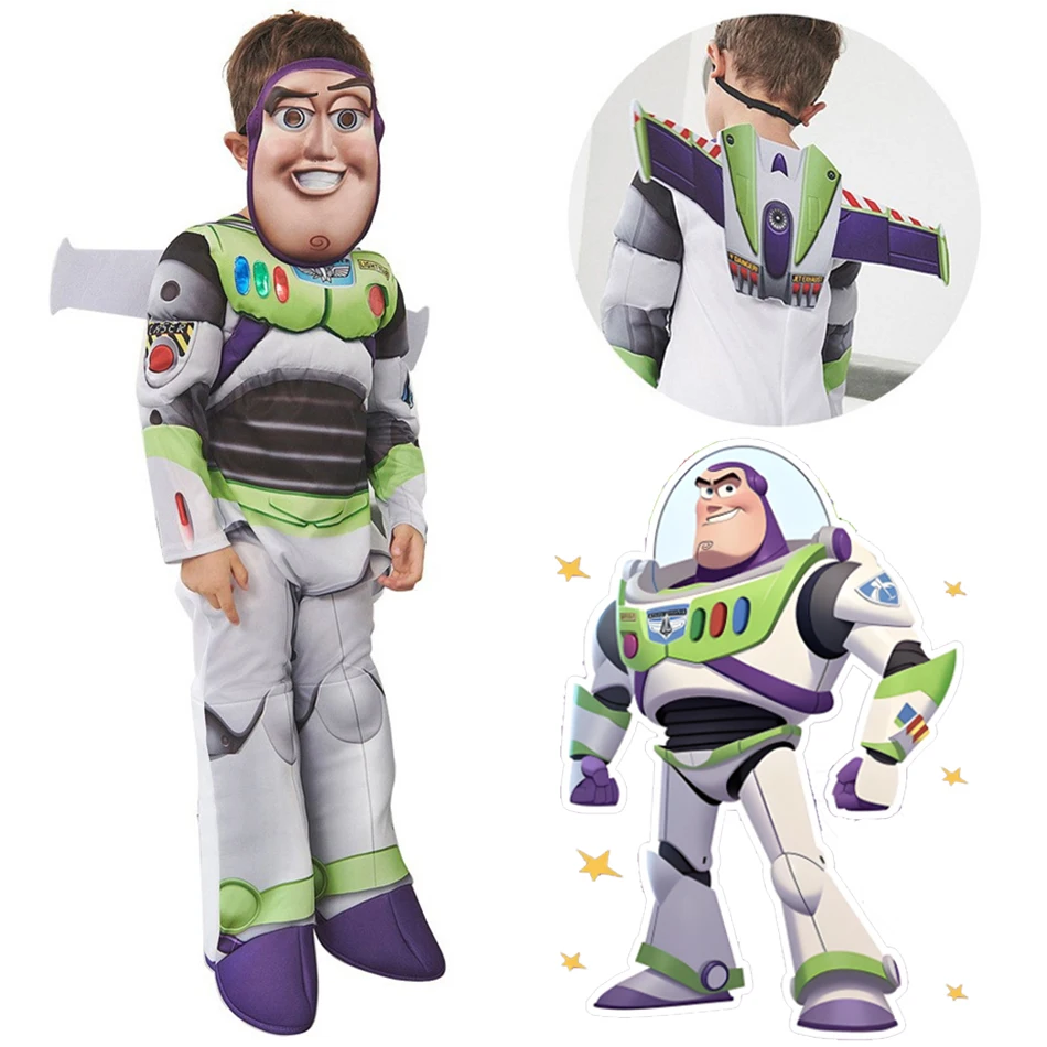 

Toy Story Buzz Lightyear Cartoon Cosplay Halloween Carnival Theme Party Bodysuits Clothes Children Birthday Gift for Girls Boys