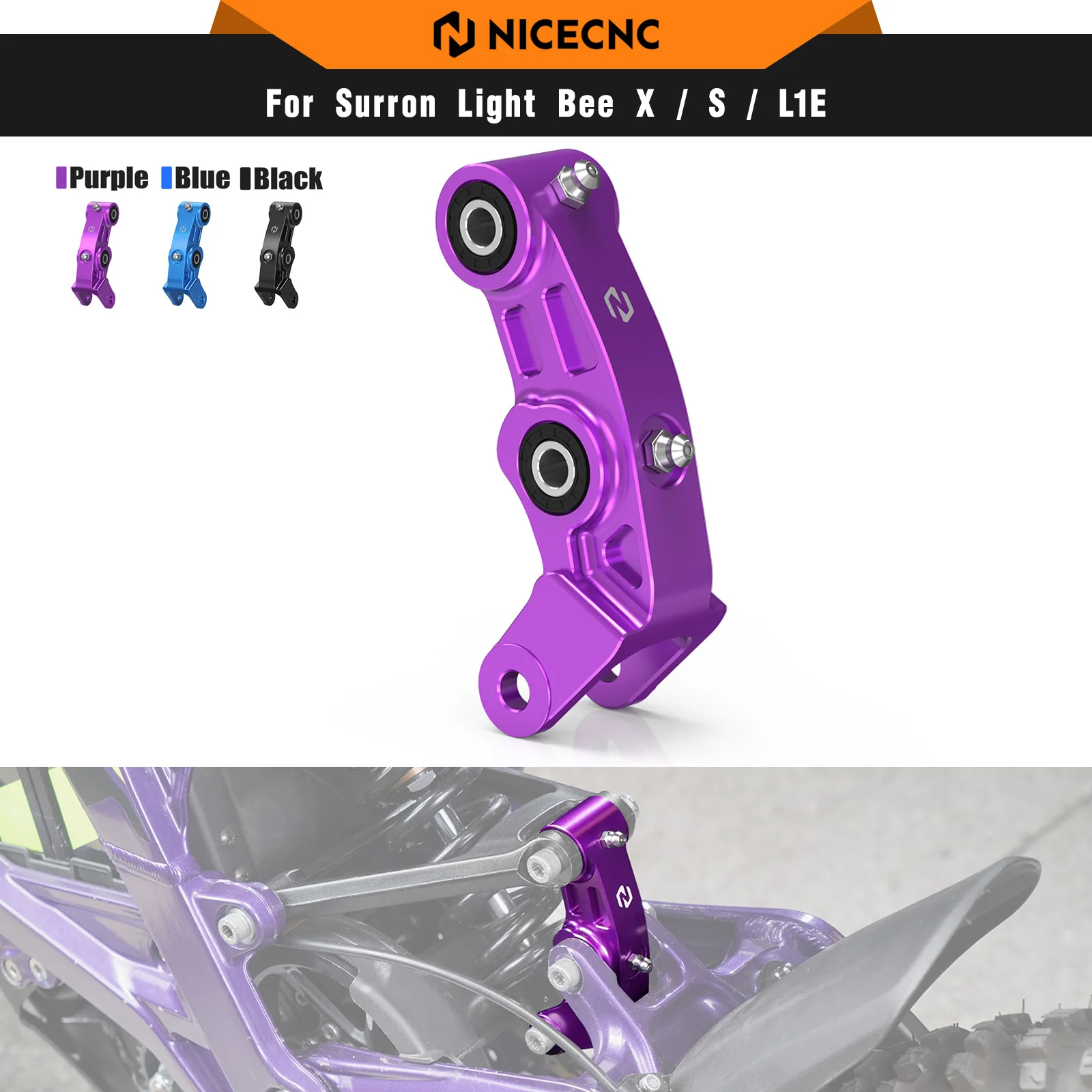 

NICECNC For Surron light bee X S L1E Electric Dirt Bike 0.75"/20MM Rise Rear Suspension Linkage For Segway X160 X260 2024 2025