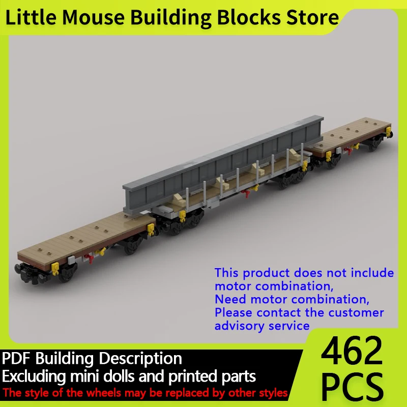 

City Car Model MOC Building Bricks R Type Flat Freight Wagon Modular Technology Gifts Holiday Assemble Children Toys Suit