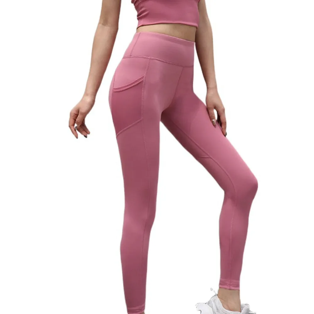 

Gym Mesh Pocket Yoga Pants High Waist Stretchy Fitness Pants Quick Drying Breathable Sports Pants Fitness