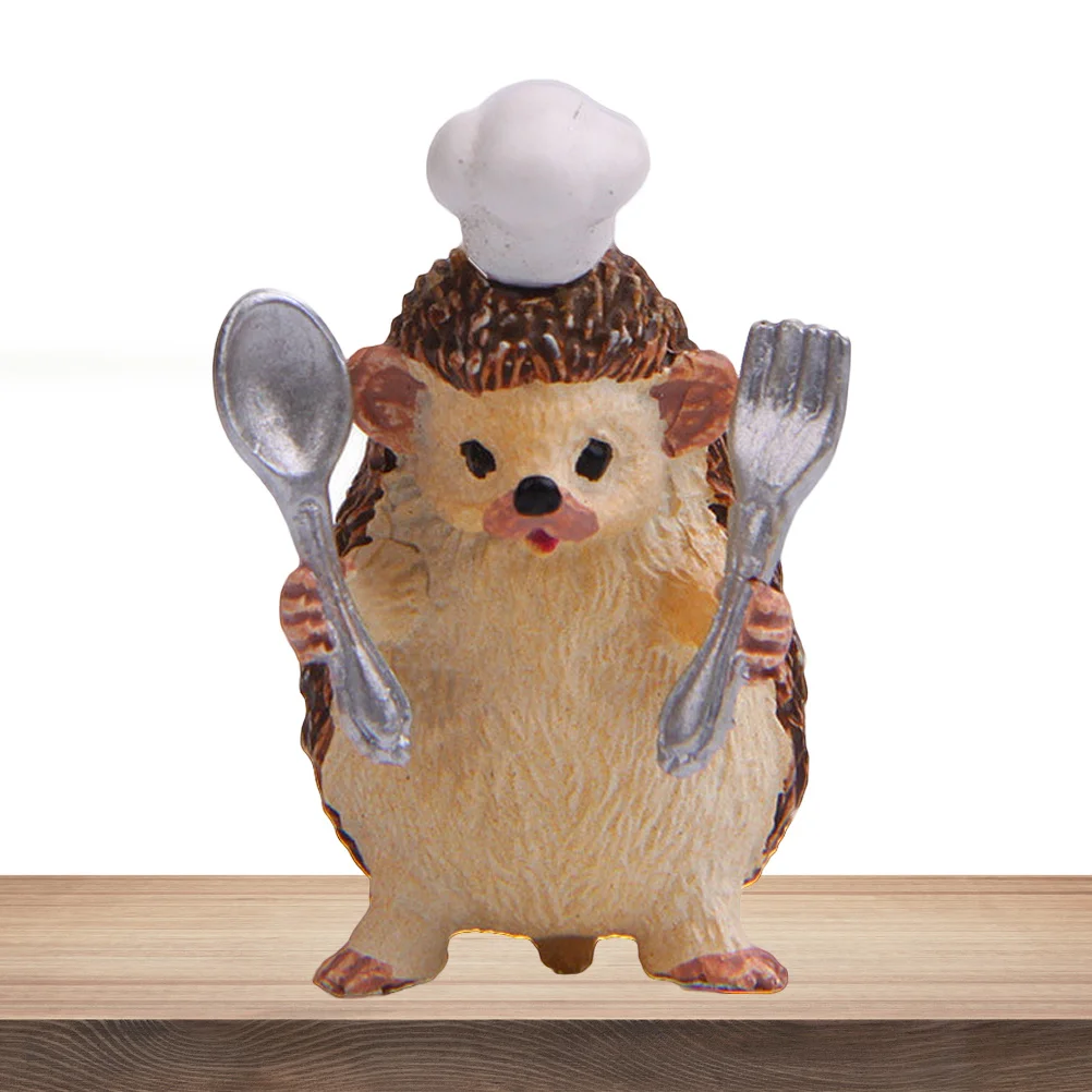 귀여운 고슴도치 장식 세트 케이크 토퍼 베이킹 테마 파티 정원 장식 거실 선반 장식에 이상적