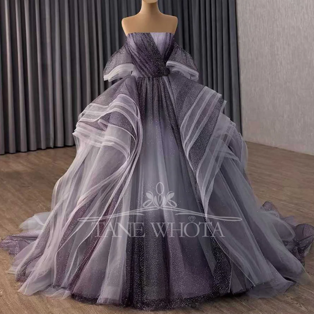 

Luxury Strapless Long Evening Dress With Lace-Up Back And Ruffles Customizable Women's Gown For Special Occasions