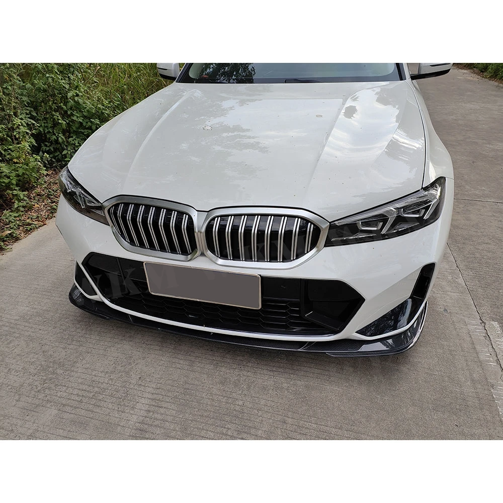 

For BMW 3 Series G20 G28 LCI 2023+ Carbon Fiber Front Lip Bumper Guard Cover FRP Black BodyKit Car Accessories