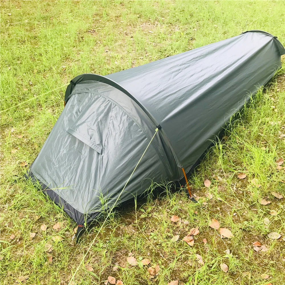 Tenda da campeggio all\'aperto ultraleggera tenda da campeggio per 1 persona tenda resistente all\'acqua tenda per sacco a pelo con supporto in