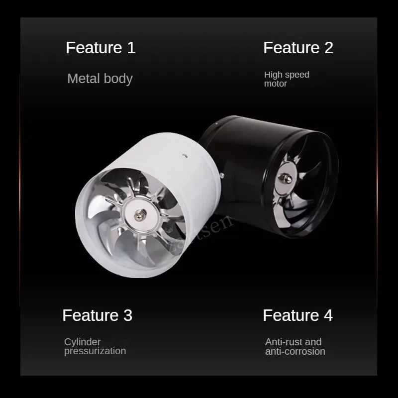 4''6''8'' Pipe Exhaust Fan Air Ventilator Metal Pipe Ventilation Exhaust Fan Mini Extractor Bathroom Toilet Wall Fan Duct Fan