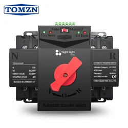 TOMZN night light series 2P 63A 125A 220V 230V 50/60Hz MCB type Dual Power Automatic transfer switch ATS 2in2out/2in1out