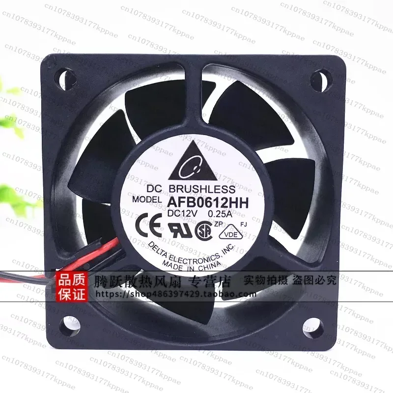 1pcs for Delta AFB0612HH 12V 0.25A 6025 6cm 2-Wire CPU Chassis Power Supply Cooling Fan