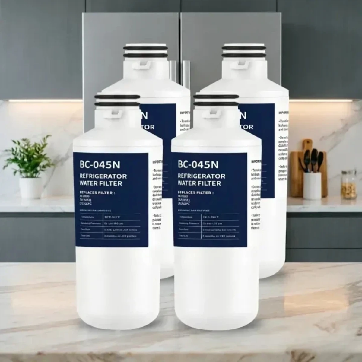 

Refrigerator Water Filter 4-Pack for LG Refrigerators Fits LFXS26973S, LMXS28626S,LMWS27626S,LFXS28596S,ADQ74793501,ADQ74793502