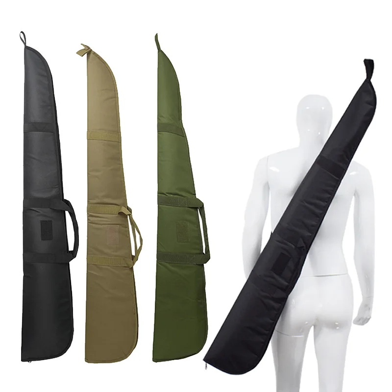 Funda de cuero acolchada para rifle de caza al aire libre, bolsa de transporte para disparar, Cs, entrenamiento al aire libre, 128CM