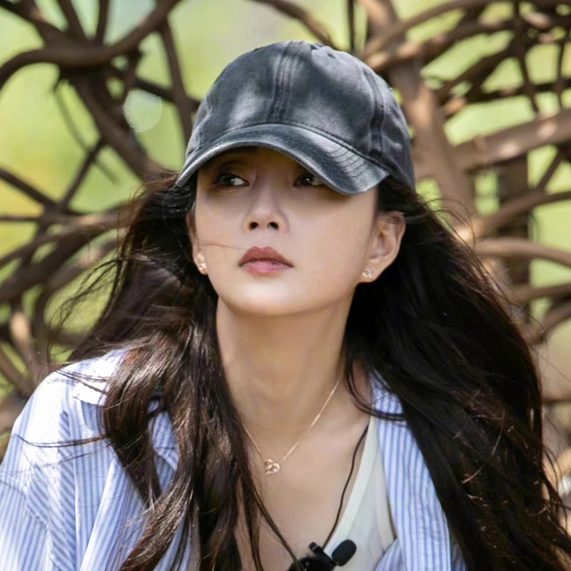 high-quality-grey-duckbill-cap-baseball-hat-soft-top-adjustable-for-men-and-women-casual-style-vintage-cotton-spring-summer
