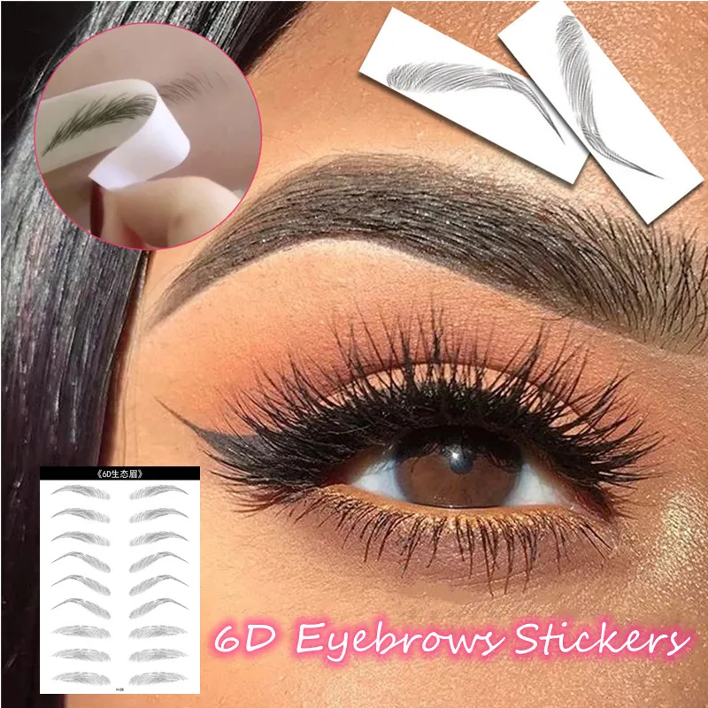

6D Imitation Ecological Eyebrow Tattoo Stickers Waterproof Long Lasting Makeup Female Eyebrow Stickers Full Set of Thrush Tools