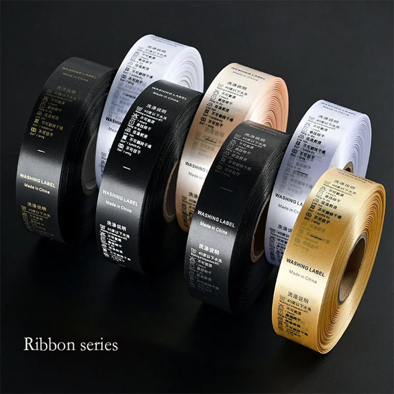 

500 шт. 3x8 см этикетки для ухода за тканью с принтом на заказ, ленточные бирки для инструкции стирки для одежды