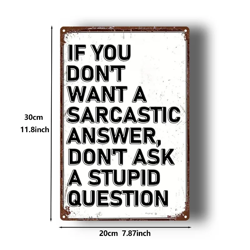 2D Flat, 1pc Vintage  Wall-Mounted Decorative Plaque & Sign - Humorous & Satirical Metal Wall Art Suitable for Home, Kitchen