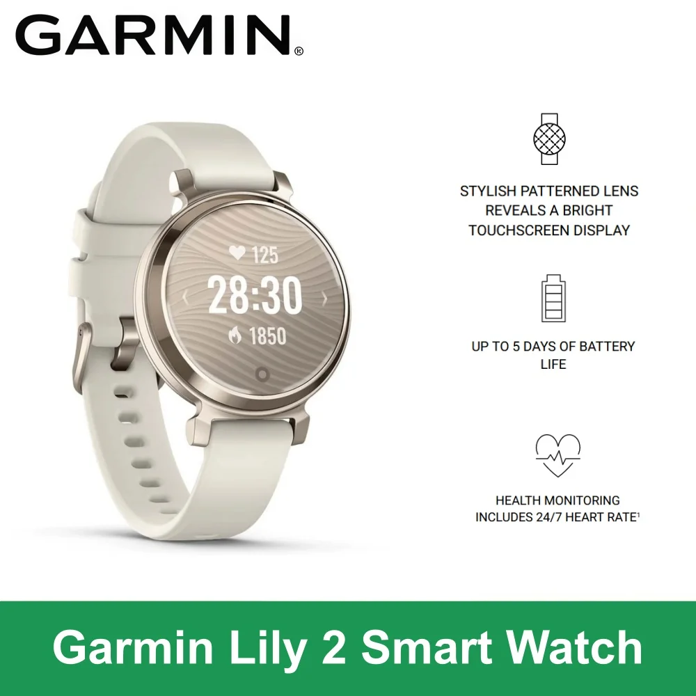 Garmin Lily 2 Women's Smart Watch HD Touch Screen Health Monitoring GPS Smart Sports Watch Strength Training Running Smartwatch
