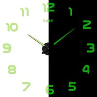 DIY Luminous Stickers Wall Clock Digital Clock 3D Wall Decor