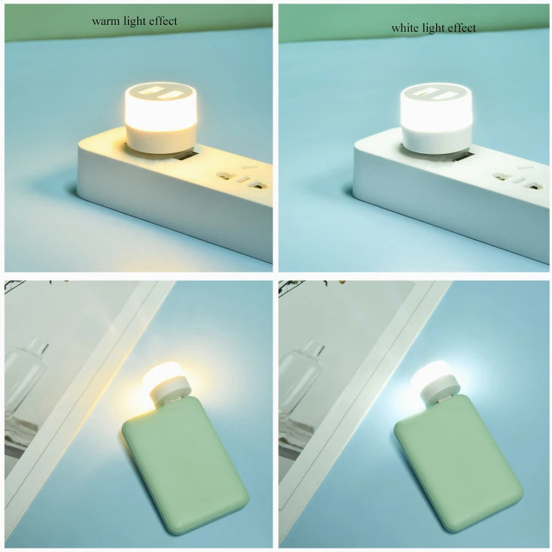 Lampada a LED USB per Power Bank, lampada a luce notturna a LED USB portatile, luce bianca/calda compatibile per Laptop, Notebook, lettura