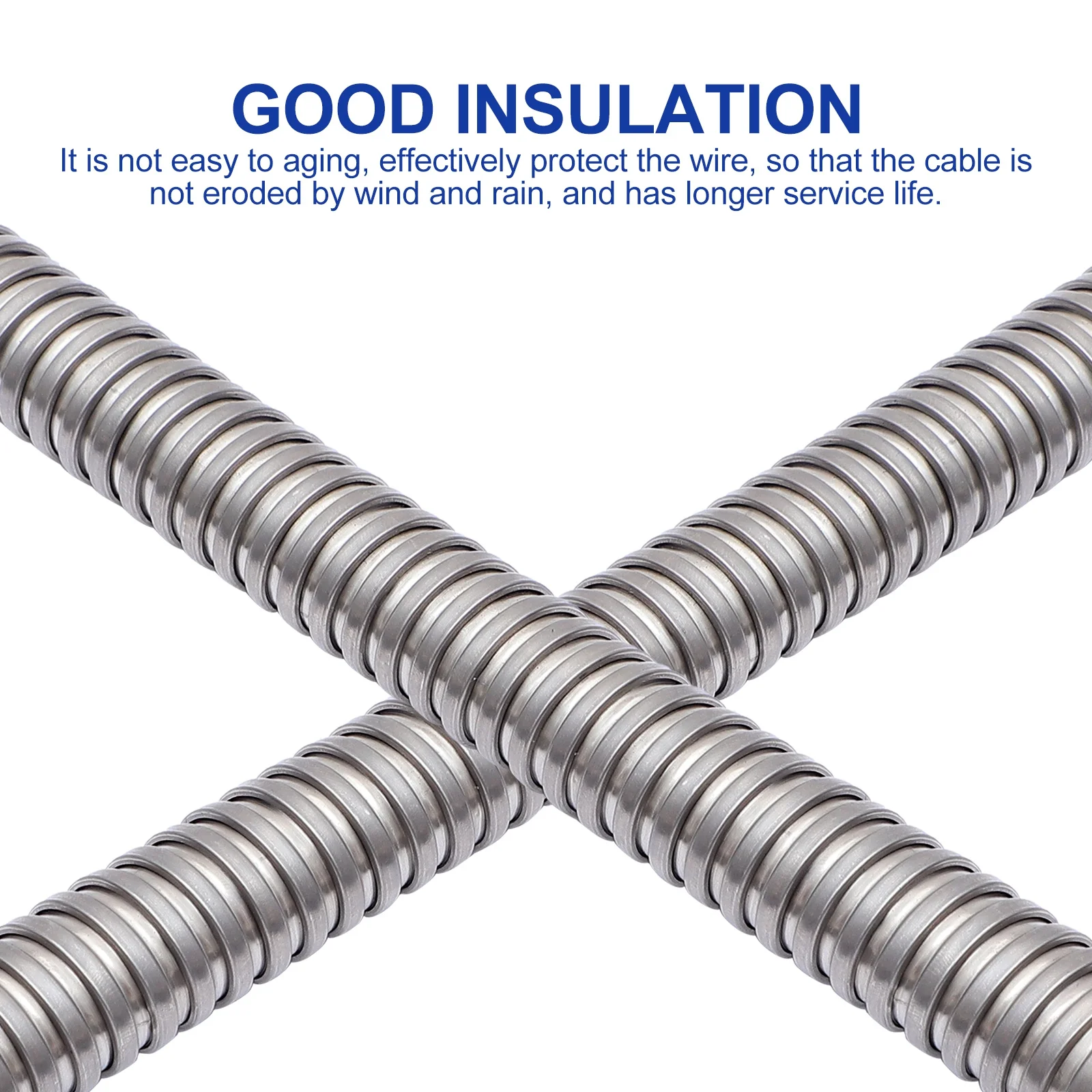 

Wire Cable Protection Hose Metal Threaded Sleeve Cable Organizer Coiled Tube Wrap for Desk Cords Power Lines Office Home Use