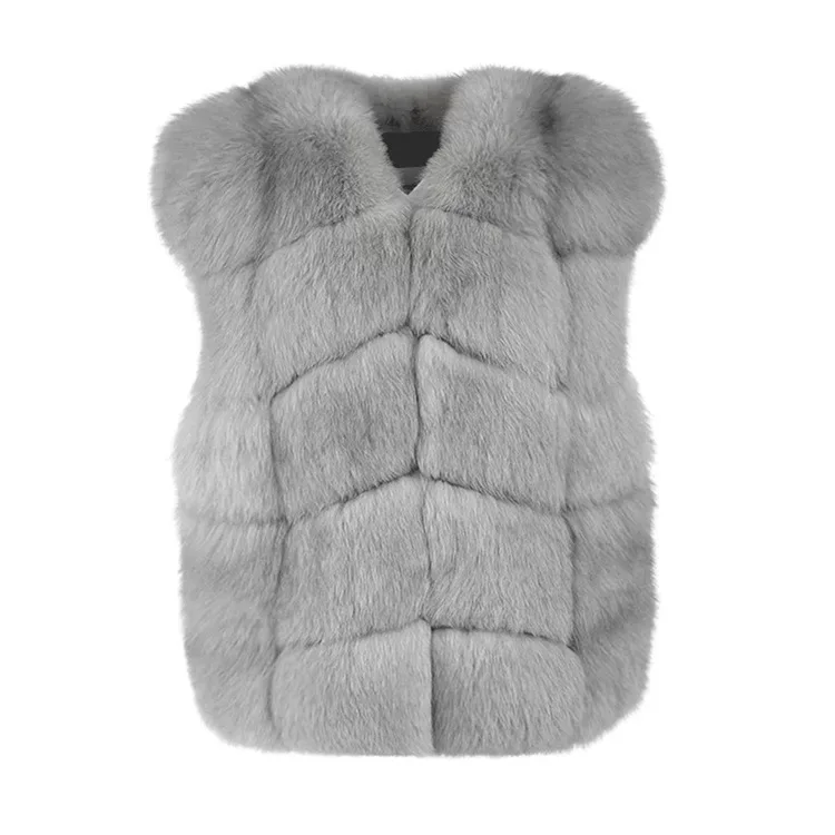 UMI MAO Berlin Kiss Fox Fur Vest Fur Coat Women Slim Fit High-end Versatile Frost Color Back Fur Jackets Femme