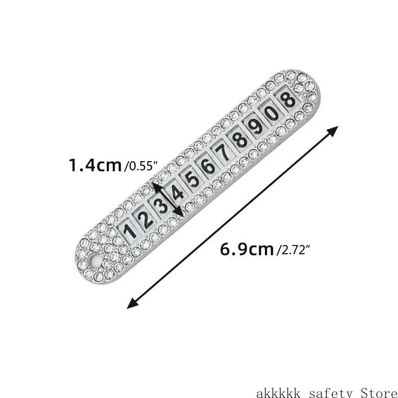 XXFF Car Keychain Charm Diamond Encrusted for Key Ring Finger Ring Lanyard Number Pla