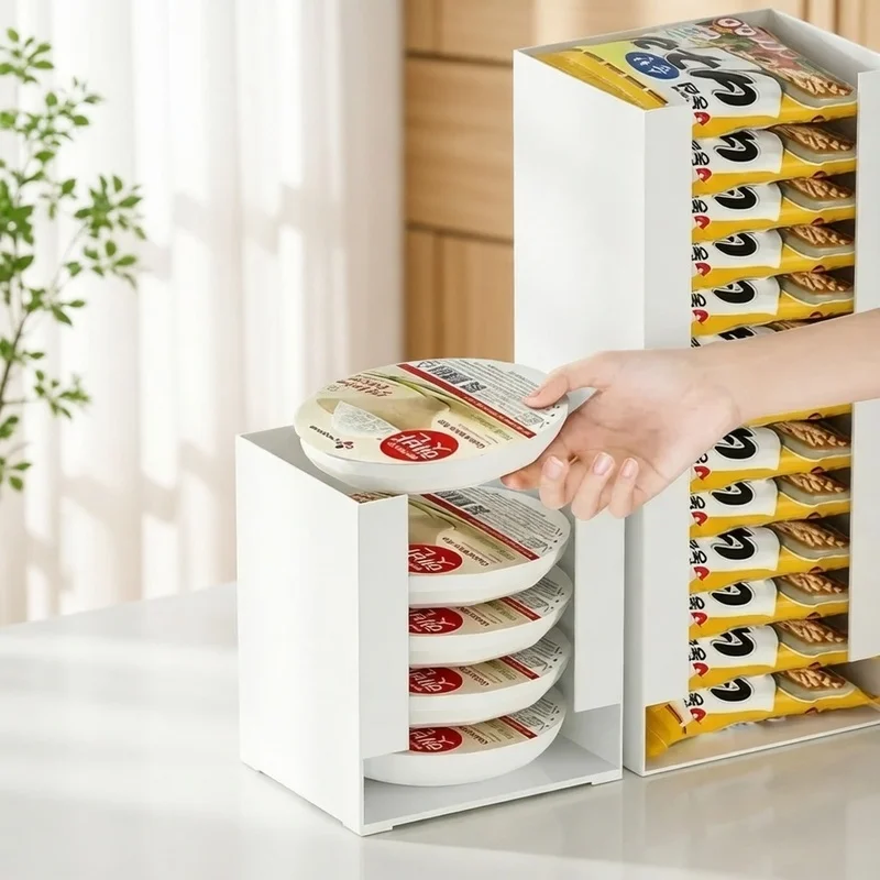 Stapelbarer Küchen-Organizer für Instant-Nudelbecher Multifunktionaler Ramen-Aufbewahrungsbehälter Vorratsschrank Platzsparer