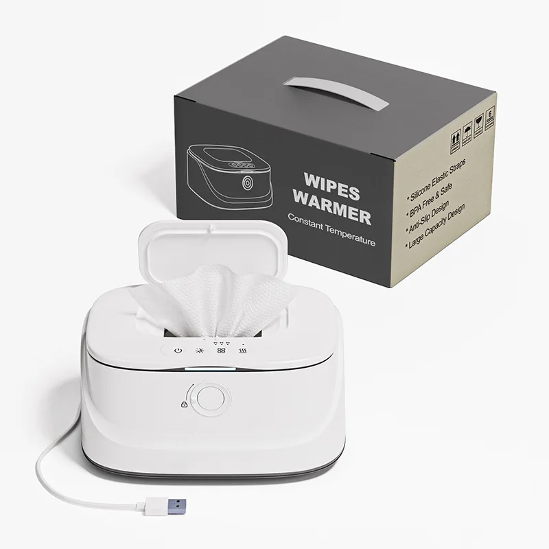 Baby Wipes Warmer Portable Car Thermostatic Wet Wipe Box USB interface with 3 Gear Adjustable Night Light Heater Item for Babies