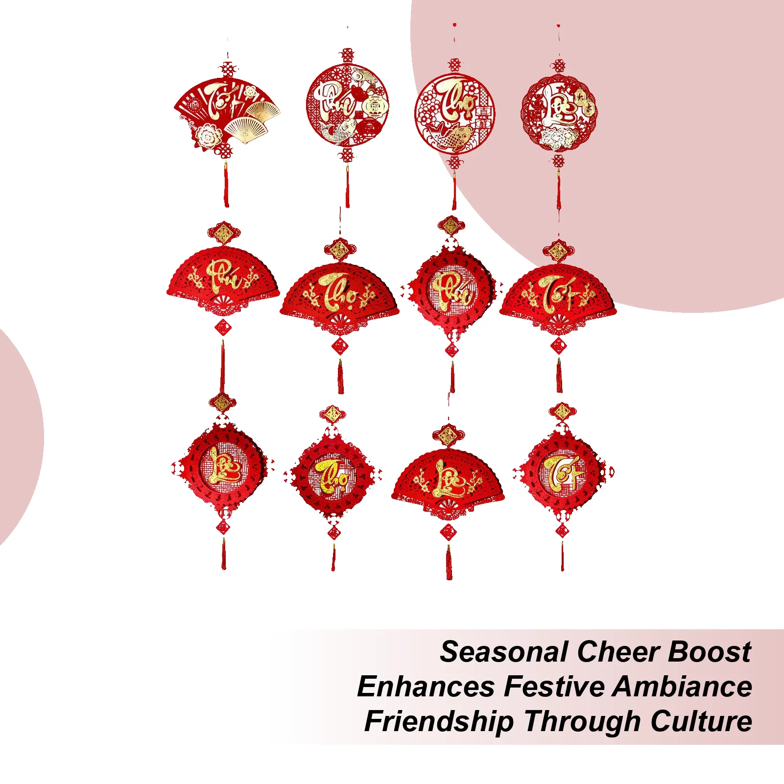 2026 Lunar New Year Decorations Non-woven Fleece Felt Vietnamese Spring Festival New Year Good Luck Pendant Wall Decoration - Image 2