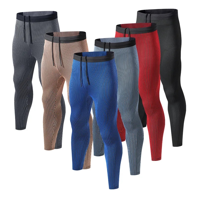 Men's quick-dry running leggings breathable elastic sweat-wicking sports training pants