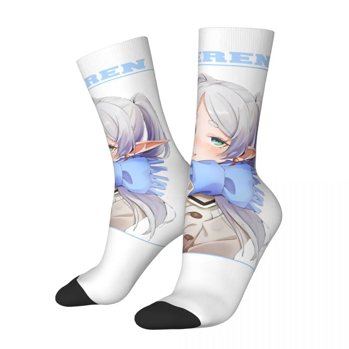 

New Men's Socks Hip Hop Sousou No Frieren Sock Polyester Anime Graphic Women's Socks Spring Summer Autumn Winter