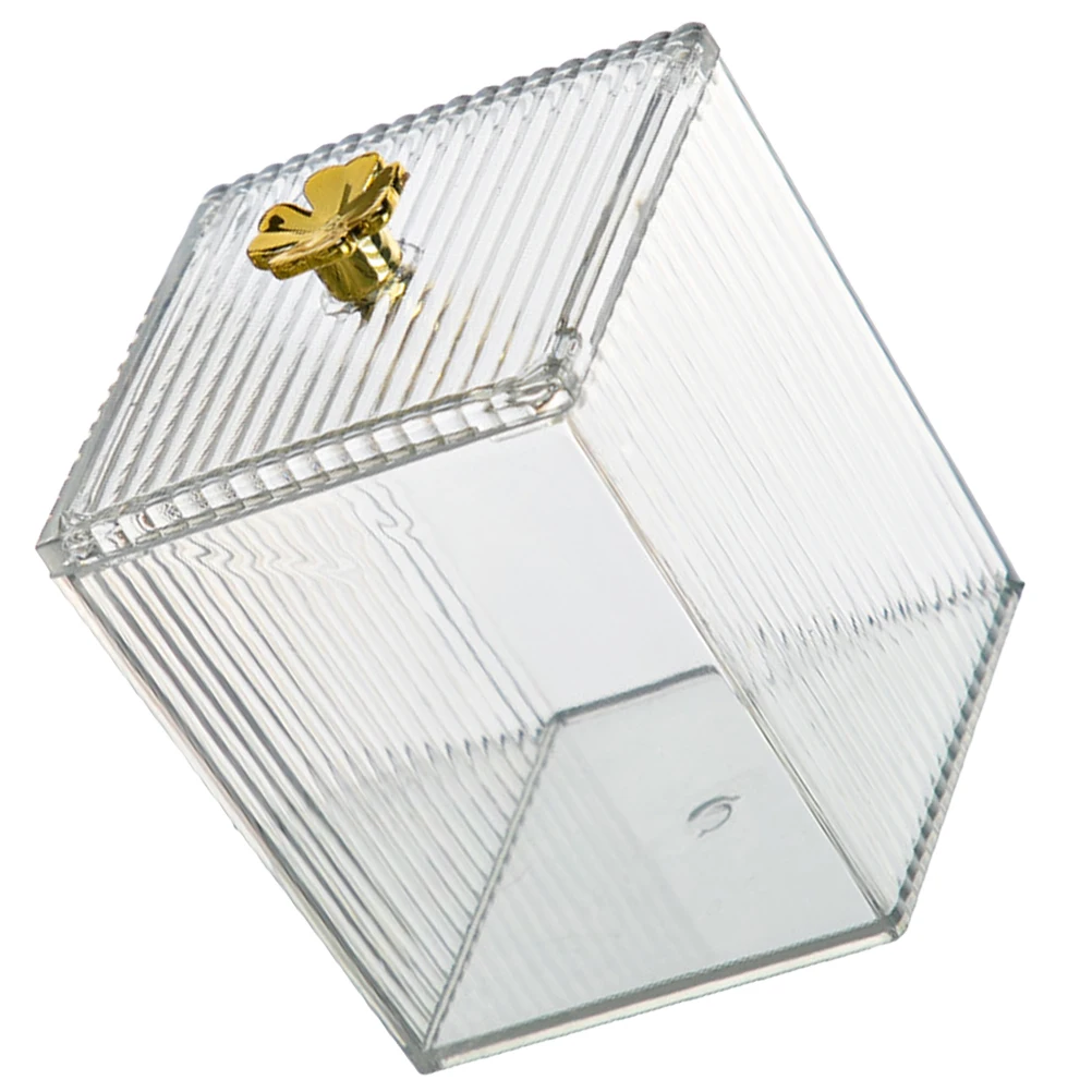

Transparent Storage Box Single Section Dustproof Vanity ganizer For Cotton Swabs Makeup Accessories