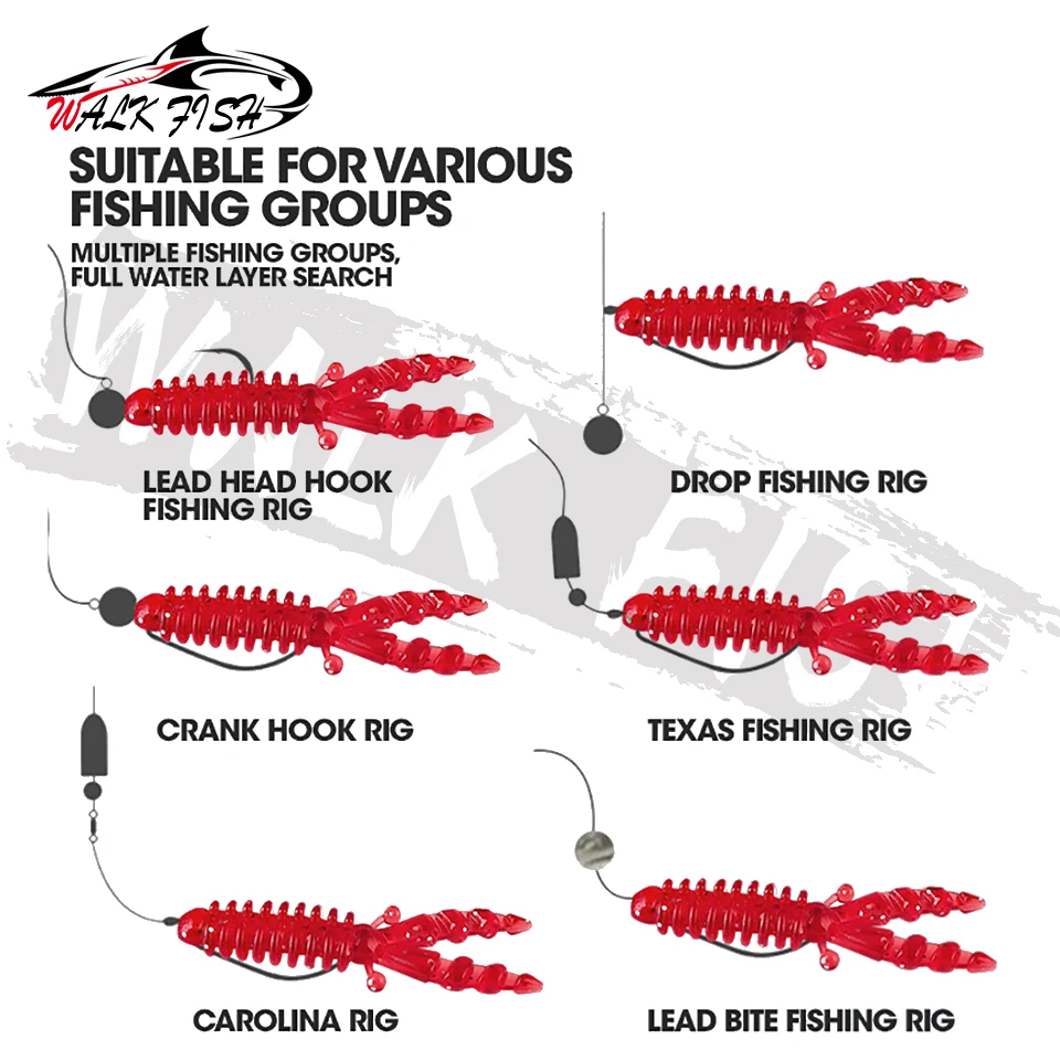Walk Fish Señuelos de Camarón – Cebo Biónico para Lubina - imagen 3