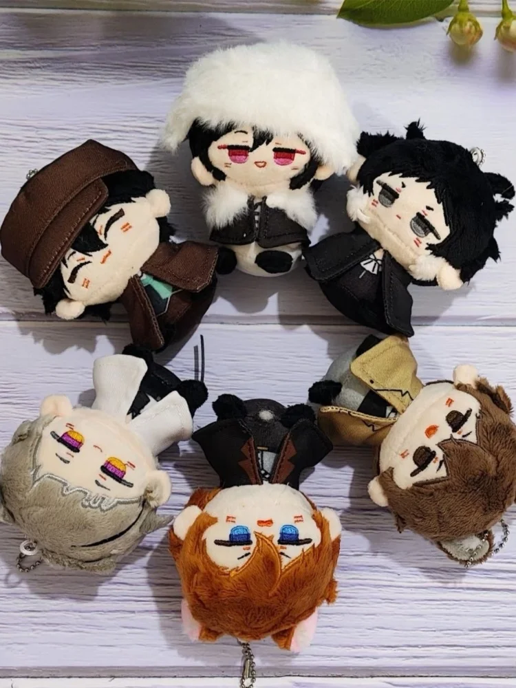 Mikela Bungo Stray Dogs Pluszowy Brelok 10-12CM Siedząca Lalka Dazai Osamu Nakahara Chuuya Edogawa Ranpo Anime Zawieszka do Torby Dla Fanów — 2