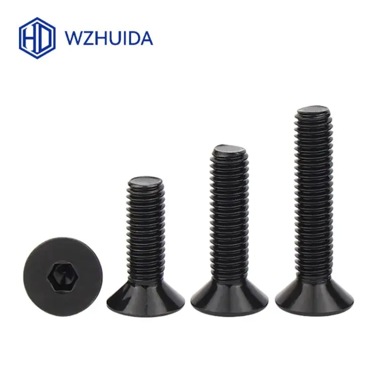 Wzhuida schwarz Sechs kant Innen sechs kant versenkte Flach kopfs ch raube m2 m2, 5 m3 m4 m5 m6 m8 m10 Inbus schrauben din7991 Edelstahl – Detail 1