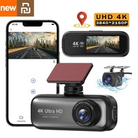 Xiami Youpin 4K Dual Dash Cam Front Rear WiFi GPS With Night Vision Parking Mode Loop Recording For IOS Android Driving Recorder