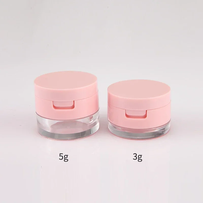 1Pcs 3g/5g Portable Powder Box Empty Loose Powder Container With Sieve Mirror Cosmetic Sifter Loose Jar Travel Makeup Container