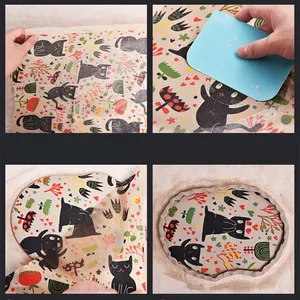 漫画パターン陶器の下着デカールペーパーヒョウ/子猫DIYセラミック着色転送紙Jingdezhen陶器ツール 10ベストセールス陶器の下着-6