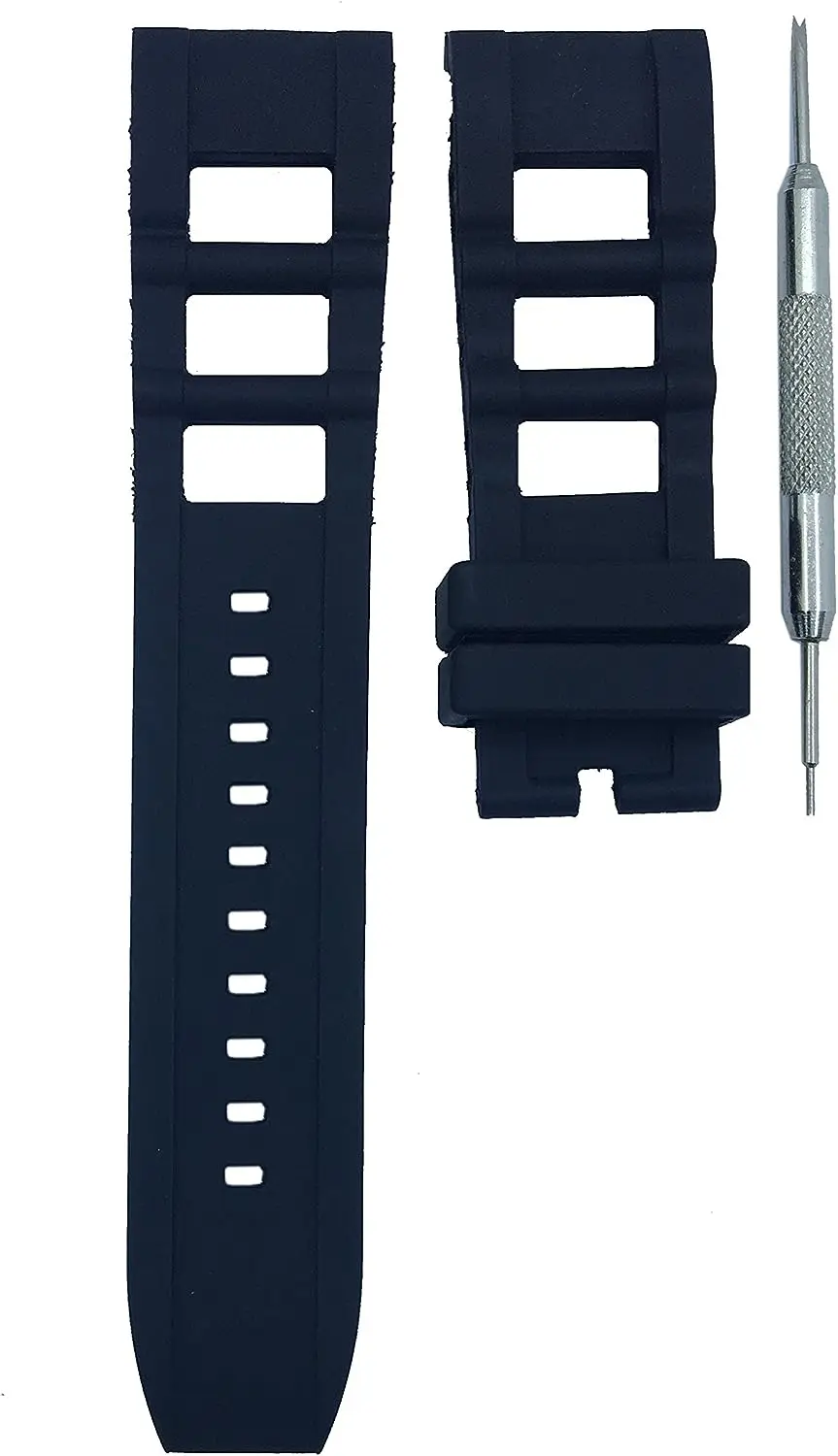 26mm Black Rubber Watch Band Strap Compatible with Invicta I Force 12963, 12964 | Free Spring Bar Tool