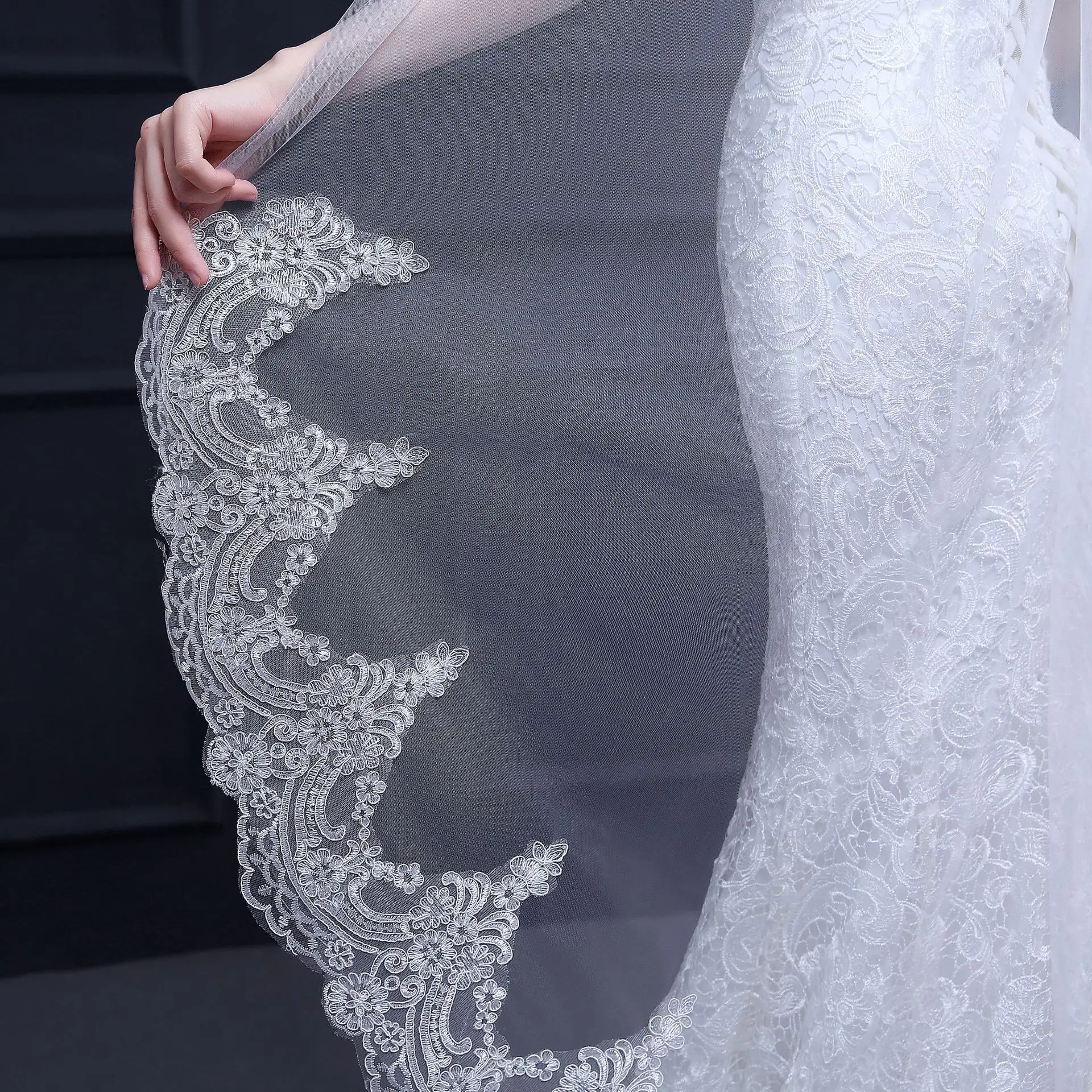 Voile de mariée en Tulle ivoire blanc avec peigne, pour robe de mariée, accessoires de mariage