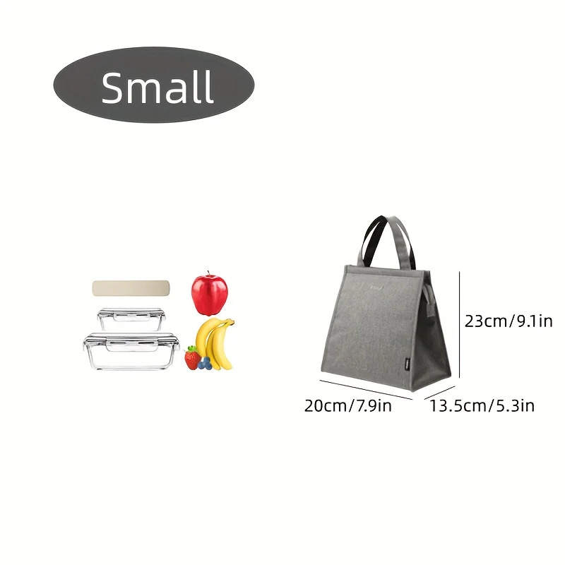 1pc Bento Insulated Bag, Hand-Held Thick Aluminum Foil Lunch Bag, Large Bag with Rice, Office Worker Lunch Box Bag