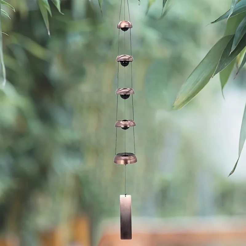 1 قطعة برج الرياح الرنين جرس مع معنى الميمون عنصر ديكور حديد عتيق للاستخدام المنزلي زخرفة معلقة