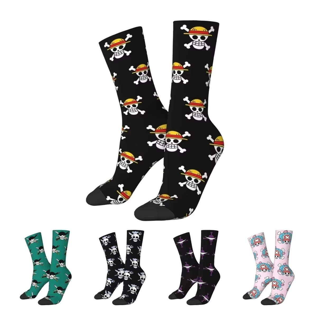 Fashion Male Men Socks Casual Luffy Gear Fifth Ones Pieces Sock Polyester  Graphic Women Stockings Spring Summer Autumn Winter